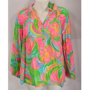 New Lilly Pulitzer XXS Elsa TOP So A Peeling Silk